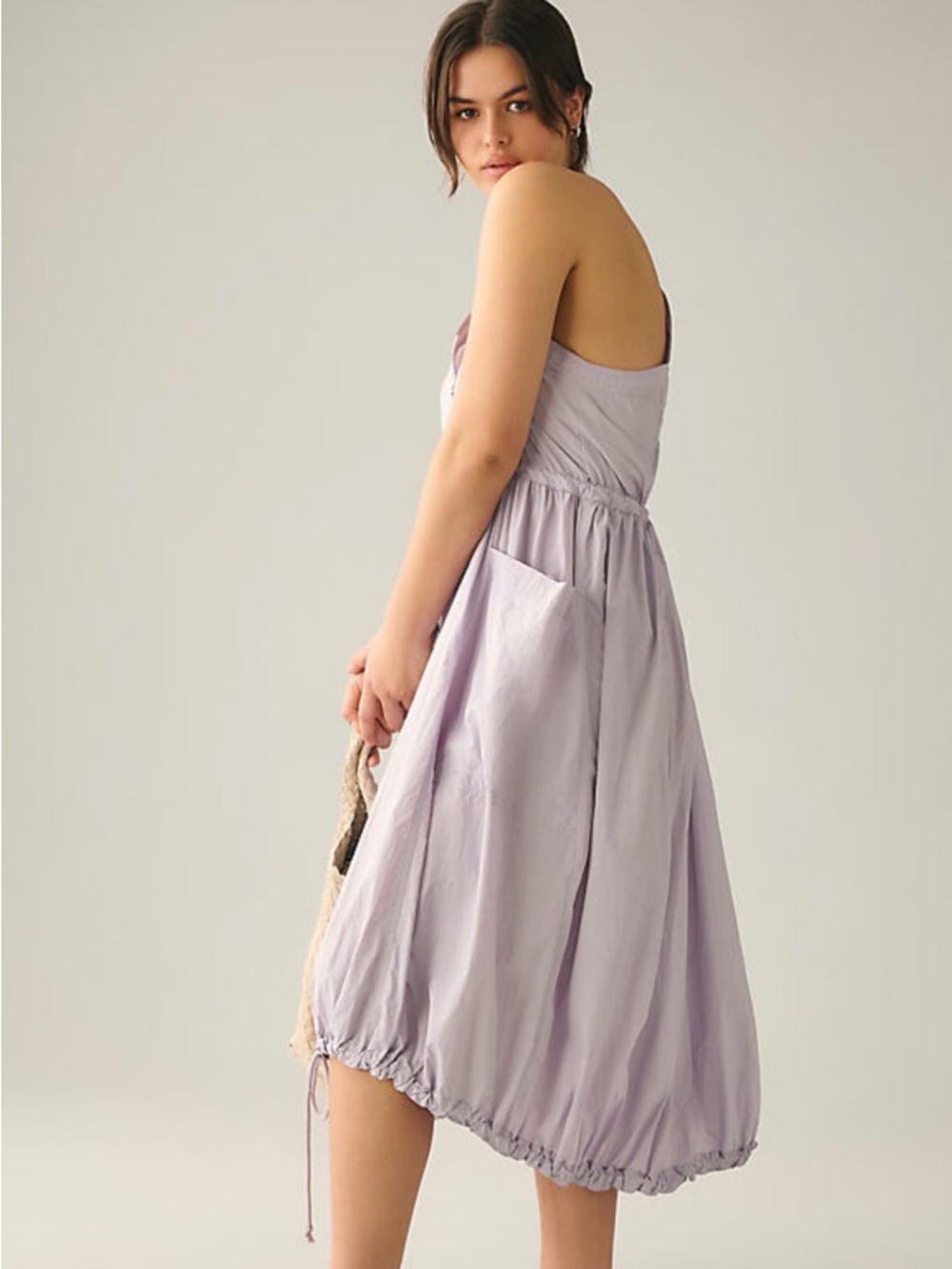 NEW fab'rik Free Fall Dalton Utility Light Lavender Sleeveless Midi Dress Small - Picture 6 of 16